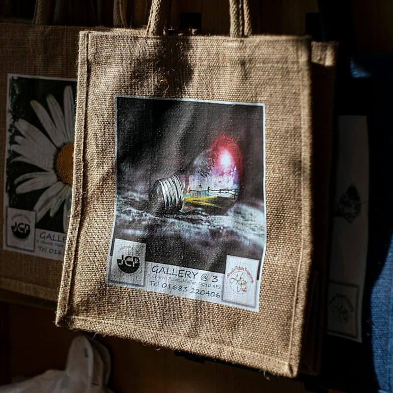 Printed Jute Tote Bag